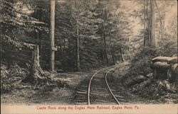 Castle Rock along the Eagles Mere Railroad Postcard