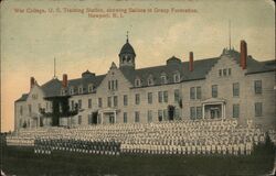 U.S. Training Station, Sailors in Group Formation Postcard