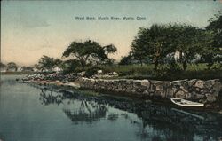 West Bank of Mystic River Postcard