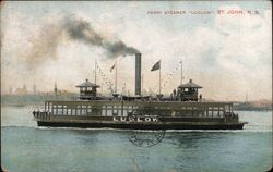 Ferry Steamer Ludlow St. John, N.B. Postcard