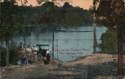 Ferry on the Oucheto River Hot Springs, AR Postcard Postcard Postcard