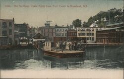 The Skillpot Chain Ferry from Port Ewen to Rondout, N.Y. Postcard