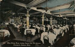 Main Dining Room, looking Toward the Fish COlumns, Davenports Postcard