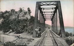 Dubuque Monument and Catfish Bridge Postcard