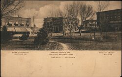 Biles-Lockhart Clothing Co. - Masonic Temple and Prescott National Bank - Bank of Arizona Building Postcard