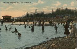 Bathing in English Bay Postcard