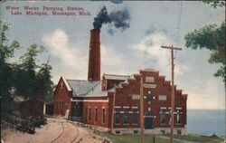 Water Works Pumping Station Postcard