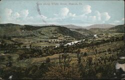 View along White River Postcard