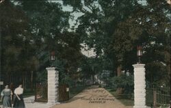 Entrance to Northwestern University Postcard