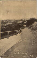 Winter Birdseye View from First Ave Ilion, NY Postcard Postcard Postcard