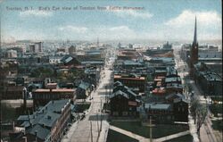 Bird's Eye vView of Trenton from Battle Monument Postcard