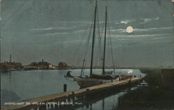 Moonlight on Salem Creek New Jersey Postcard Postcard Postcard