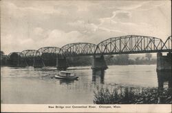 New Bridge over Connecticut River Chicopee, MA Postcard Postcard Postcard