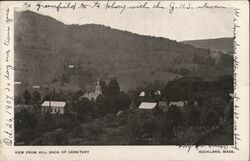 View from Hill at Back of Cemetery Buckland, MA Postcard Postcard Postcard