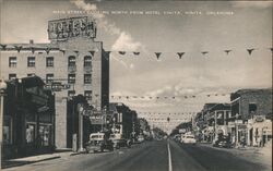 Main Street Looking North from Hotel Vinita Postcard