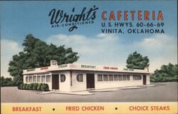 Wright's Cafeteria Postcard