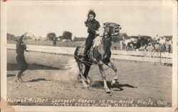 Harmon Sisters  Youngest Ropers in the World  Pasrons Round Up May 18-20-1922 Vinita, OK Postcard