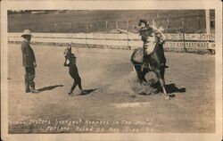 Harmon Sisters Youngest Roapers In the World  Parsons Round Up Vinita, OK Postcard