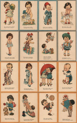 Set of 16: Cute Portuguese (Brazil?) Children Postcard Postcard Postcard