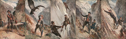 Set of 5: "In the Alps" Tuck's Oilette Series Postcard Postcard Postcard