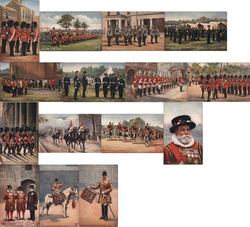 Lot of 15: British Military London Yeoman Guards Postcard