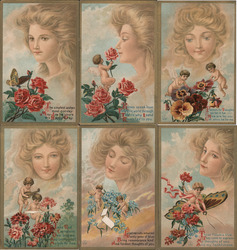 Set of 6: Roses Speak Love, Butterfly, Angel Postcards Fantasy Postcard Postcard Postcard