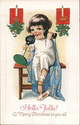 Hello Folks! A Merry Christmas To You All Children Postcard Postcard Postcard