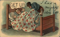 Get Up, I Had a Mighty Close Call Black Americana Postcard Postcard Postcard