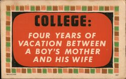 College Humor Postcard Postcard