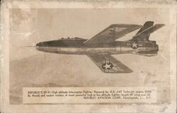 Republic XF-91 Interceptor Fighter Airplane Postcard