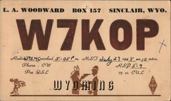 W7KOP Wyoming QSL Card Postcard