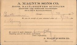 A. Magnus Sons Co. Hops Malt Brewers Supplies Chicago, IL Postcard Postcard Postcard