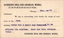 Dearborn Drug & Chemical Works Postcard