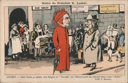 President Loubet Political Caricature Postcard