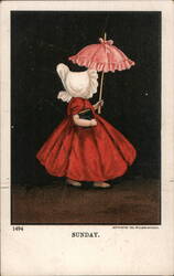 Sunday Postcard, Girl in Bonnet Postcard