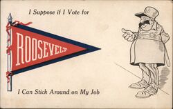 Vote Roosevelt Political Caricature Postcard