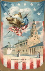 Independence Hall and Liberty Bell Philadelphia, PA Patriotic Postcard Postcard Postcard