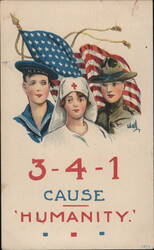 3-4-1 Cause Humanity Patriotic Postcard Bernhardt Wall Postcard Postcard Postcard