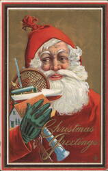 Santa Claus Christmas Greetings Postcard