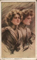 Anticipating - Women Portrait Postcard