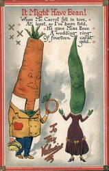 Mr. Carrot and Miss Bean Valentine Postcard Comic Raphael Kirchner Postcard Postcard Postcard