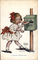 Katherine Gassaway Valentine Girl Mailing Love Postcard Postcard