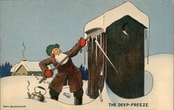 Deep Freeze Outhouse Comic Postcard Outhouses & Bathrooms Don Bloodgood Postcard Postcard Postcard