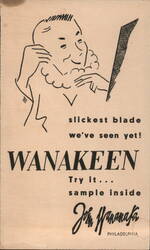 Wanakeen Razor Blade Advertising Card Philadelphia, PA Postcard Postcard Postcard