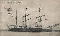 Wreck of the Italian Bark "Fortuna" Postcard