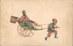 China Postage Stamp Rickshaw Postcard