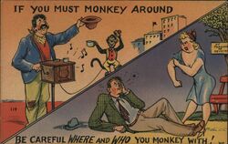 Monkey Around Comic Postcard Organ Grinders Postcard Postcard Postcard