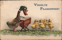 Vroolyk Paaschfeest Duck Postcard