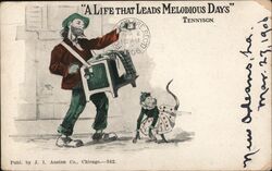 "A Life that Leads Melodious Days" Musician Postcard