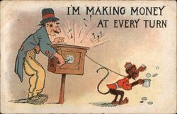 Making Money at Every Turn Organ Grinders Postcard Postcard Postcard